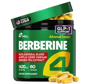 Berberine HCL Supplement - Triple Strength GLP-1 Activator with Apple Cider Vinegar & Green Tea Extract - Body Composition Support, Digestive Health, Support Heart Health, Immune System (60 Capsules)