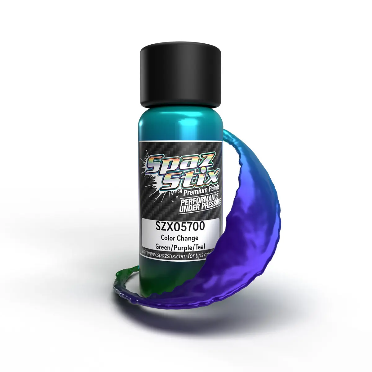 Color Change Airbrush Ready Paint, Green/Purple/Teal, 2oz Bottle