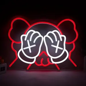 Kaws Led Neon Sign,Anime Neon Sign,Game Room Neon Sign,Dimmable  Neon Sign,Retro Led Neon,Handmade Gift,Birthday Gifts，USB-Powered