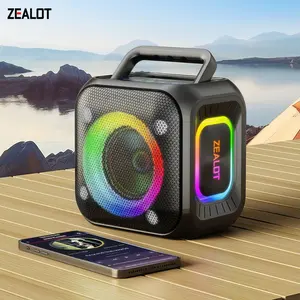 Zealot Portable Bluetooth-compatible Speaker, Waterproof Ipx-6, 30w Sound, RGB Lights, Long Battery Life, TF USB Aux Support, Home Outdoor Use, Outdoor Wireless Speaker