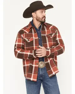 Cody James Men's Baxter Sherpa Lined Plaid Print Flannel Shirt Jacket - Cjho25o2-Rucop