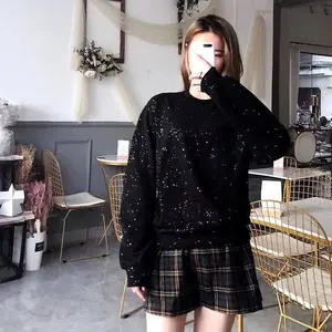 Hoodie Full of Stars Unisex Hoodie Men and Women Autumn Winter Sequin Top Full of Rhinestones vacation  outfits streetwear vintage  summer  clothes Quick-Dry Compression Basketball Shirt Menswear Sweatshirts