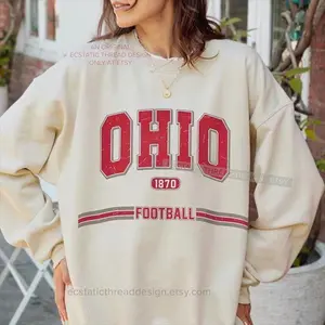 Youth Adult Ohio Football Shirt, Ohio State Football Shirt, Vintage Style, Buckeyes Sweater, Unisex, Vintage Sports Lover Gift for Adults and Youth
