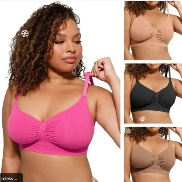 Women's Wireless Bra Comfort Bralettes No Underwire Unlined Cami Bra Seamless Tshirt Bras Sports Bra Bralette Basic Comfortable Fit Womenswear Everyday Up to 44DD Summervibes
