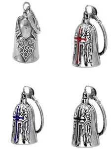 Keychain Guardian Clock for Motorcycle Riders, Gremlin Protection, Bicycle Decoration, Car Rearview Mirror Hanging Ornament, Gothic Cross Keychain