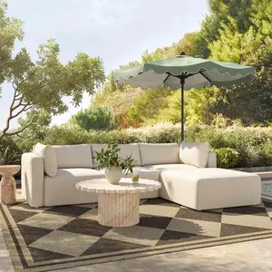 Hangover 81" Cream Outdoor Modular Loveseat
