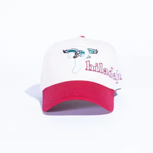 REMASTERED PHILLY SCRIPT HAT CREAM/RED CUSTOM SNAPBACK HAT