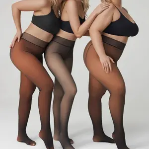 THE ORIGINAL! MAGIC FLEECE LINED LEGGINGS • CLOSED FOOT (LOOKS LIKE PANTYHOSE) Winter Comfort Fleece Tights Available in Plus Size and Brown Fur stocking