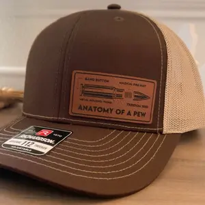 Anatomy Of A Pew Leather Patch Hat Brown