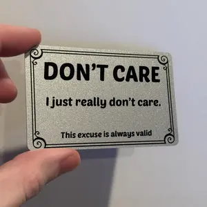 Don’t Care Card For Your Wallet - Funny Plastic Card