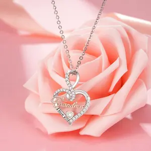 Gifts Necklace for Grandma/Nana/Mom, Infinity Love Heart Necklace Birthday Mother's Day Jewelry Gifts for Women