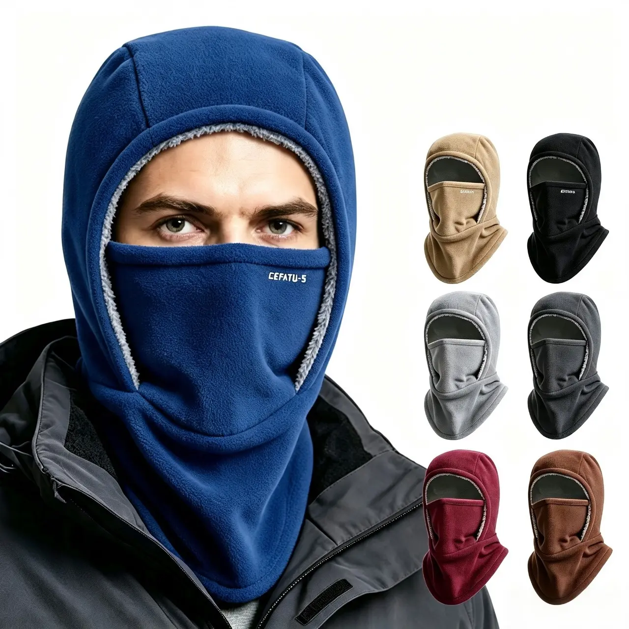 DEFATU.S Balaclava Ski Mask, Thick Face-Fitting Winter Face Cover for Men & Women with Neck & Ear Protection for Cycling & Sports, 1 Size, Neck Mask, Fits The Face