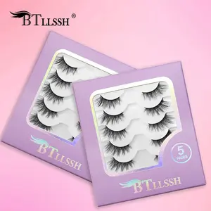 Btllssh Gift Box Half Eye Slant Short False Eyelashes Natural Tail Extension 15mm, Non-Toxic CC Curl Doll Style, Solid Form, Eyelash Extensions, Fluffy Eyelash Clusters, Makeup