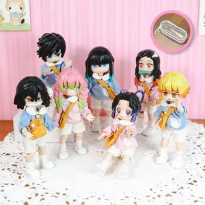 5 Inches Cute Jointed Doll Anime Figures with Capsule Bag, Dress Up Doll Backpack pendant Collectable Action Figure Toy for Birthday Halloween Gift for Girls Boys