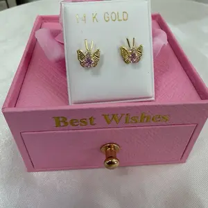14k Gold Earrings, Fine Carat Gold Jewelry Accessories for Daily Wear