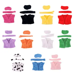 Elegant Pure Color Eye Mask Robe Belt Set, Fits 17cm Labubu Doll Clothes, Soft Design, Perfect Christmas Halloween Easter Gift, 11 Colors Available, Doll Clothing Set, Doll Outfit