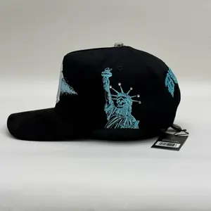 BB Hats “N Y Black/ Green Crystales”