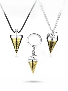 Gurren Lagann Core Drill Necklace Anime Tengen Toppa Gurren-Lagann Necklaces Simon Ganman Spiral Design Pendant Necklace For Women Men Hold Accessories Jewelry Decor or Keychain