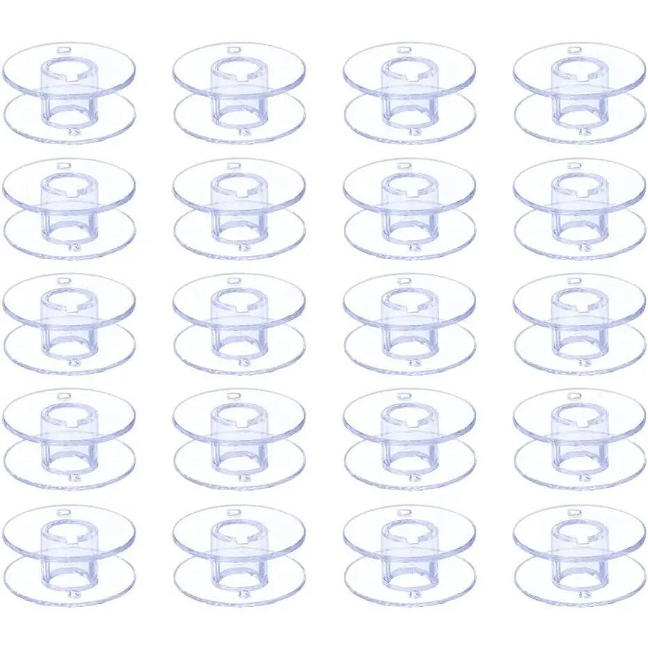 Sewing Machine and Embroidery Bobbins, SA156 Bobbins for Brother, Class 15 Transparent Sewing Bobbins (20 Pack)