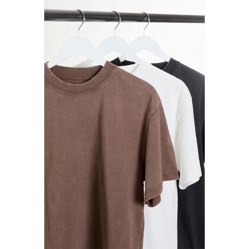 Pacsun Men's 3 Pack Solid Color Cropped T-Shirts