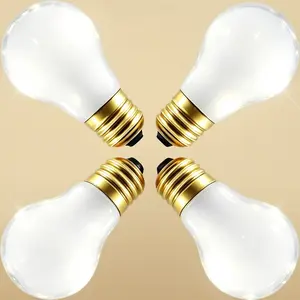 4Pack 60W A19 E26 Dimmable Incandescent Bulbs 3000K Warm White Frosted Home Light Bulb