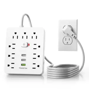 Power Outlet with Surge Protector, 9 sockets 3 USB 5ft Extension