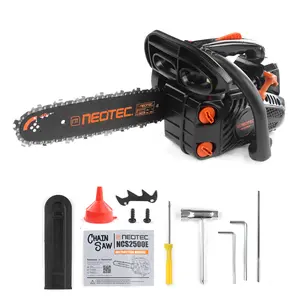 【DealsForYouDays】NEOTEC 25.4cc 12'' Top Handle Gas Chainsaw NCS2500E, 2-Stroke Lightweight Portable, Easy Start, Fuel-Efficient for Tree Cutting & Wood Pruning, Ideal for Women & Elderly Users