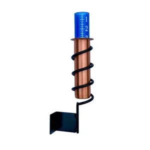 Fence Mount Copper Rain Gauge For Wood Surfaces Or Posts