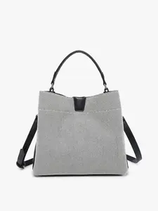 JEN & CO Chloe Tati Canvas Satchel