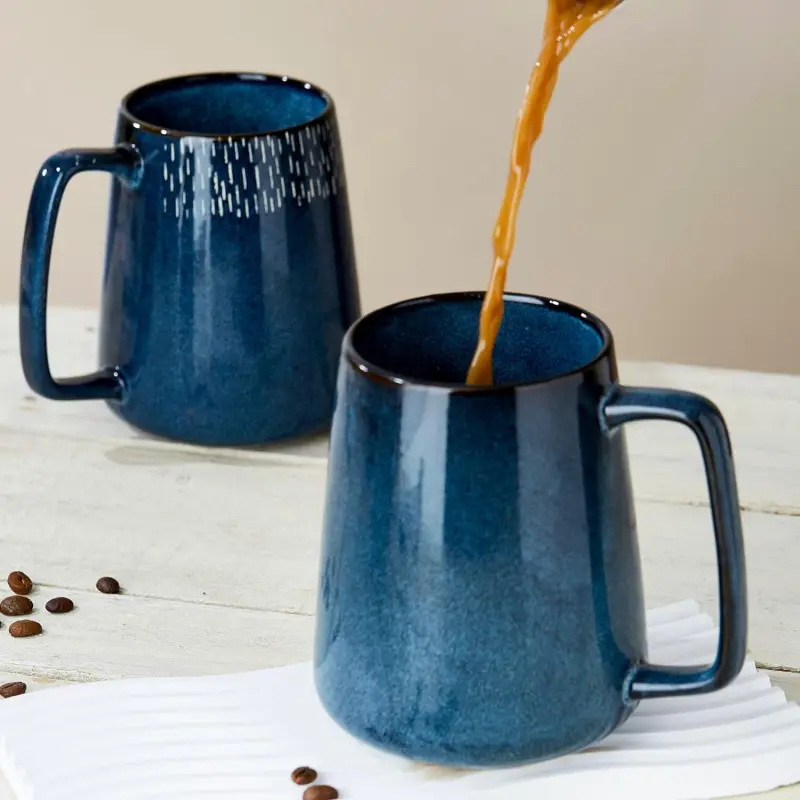 24 oz Large Ceramic Coffee mugs, Tea and Coffee Cups, Large Handle Coffee  Mug for Office and Home, Microwave and Diahwasher Safe. (24 oz green) -  TikTok Shop