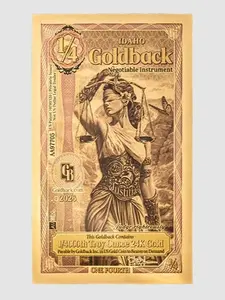 2026 1/4 Idaho Goldback 24k Gold