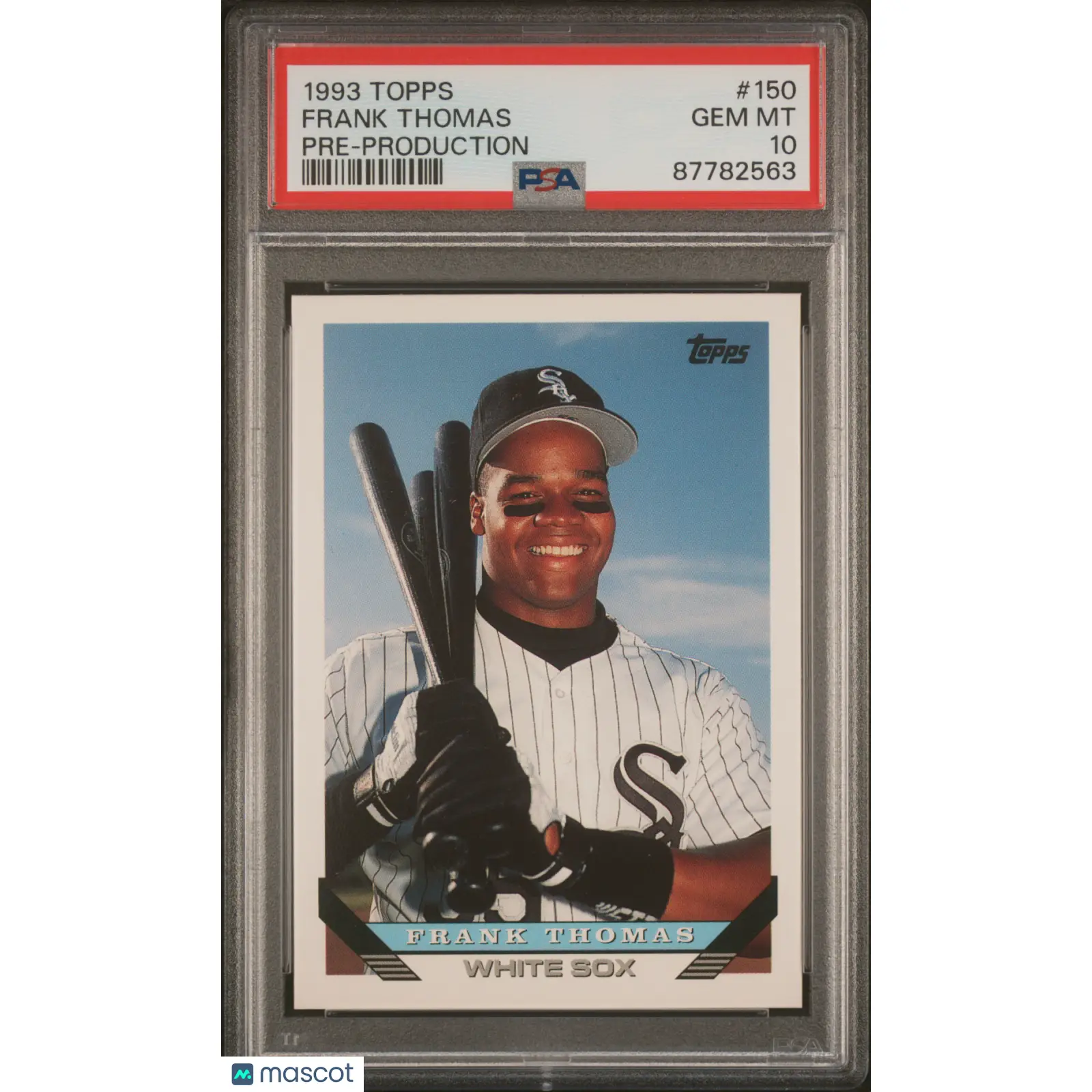 Frank Thomas PSA 1993 Topps Pre Production Baseball #150 10 87782563