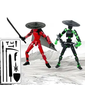 T13 Action Figure Knight Samurai Style Helmet, Interchangeable Equipment, Home Office Decor, Role Play Accessories, Perfect Gift