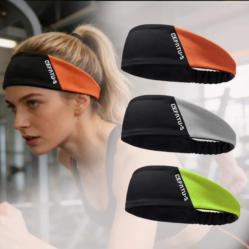 3pcs Elastic Sports Hair Bands, Yoga Headbands, Workout Headbands, Unisex Fitness Sweatband, Soft Comfortable Breathable, All-Season Use, Suitable for Gym, Cycling, Basketball, Running, Sweat Absorbing, Sweat Wicking Headband