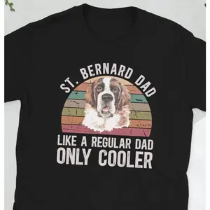 Men's St. Bernard dog owner pride Graphic T-Shirt - Short Sleeve Crew Neck Regular Fit Casual Wear | Soft & Breathable Fabric, Durable Print, Everyday Comfort, Machine Washable, vintage casual wear for dog lovers, featuring a St. Bernard with retro-style