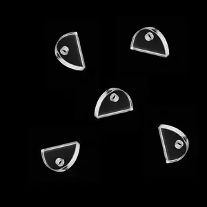 [DBC 100pcs Acrylic Attachments] Wholesale Half Moon Clear Plastic Attachments - Make a Bead Out of a Flat Back