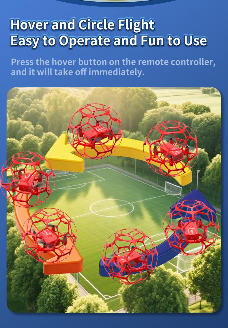 Four-Axis Football Stunt Drone | 360° Rolling & Hovering | Anti-Collision Remote Control Aircraft | Competitive Spherical Aeromodel