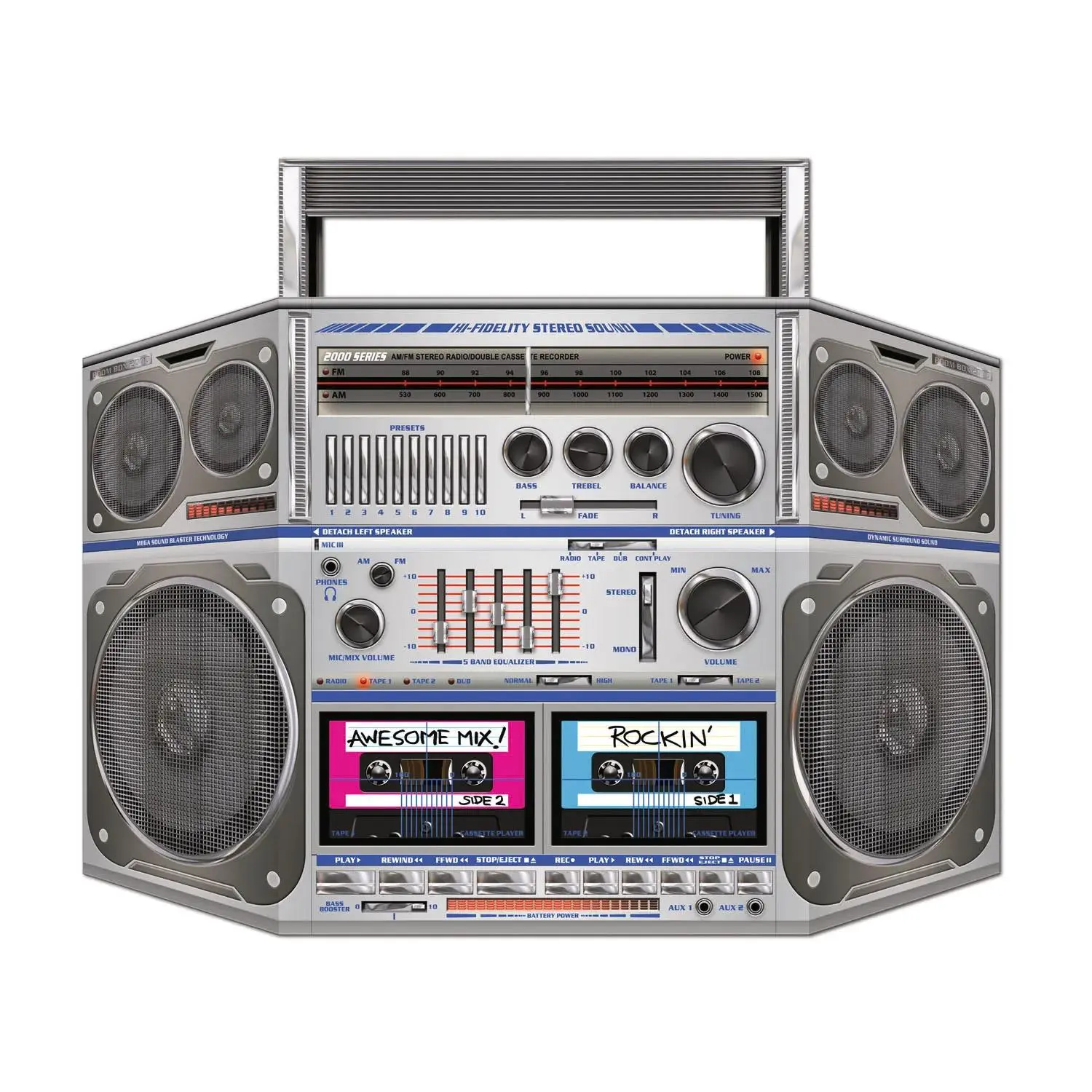25" Awesome Retro Boombox Cardboard Cutout Stand-Up 25" Awesome Retro Boombox Cardboard Cutout Stand-Up