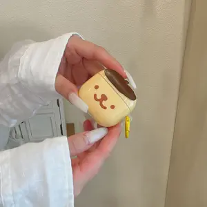 1 yellow puppy headphone protective case, durable silicone headphone case with anti drop function, Apple wireless Bluetooth headphone case, suitable for AirPods 1/2/3/4/pro/pro 2/pro 3