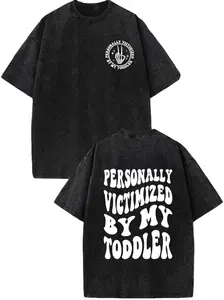 Vintage Washed Short-Sleeve Nursing T-Shirt - Skeleton Print, Sarcastic Parent Life Quote, Baggy Fit, Breathable Fabric, Summer Vibe