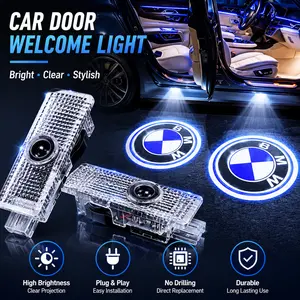 2PCS Wireless BMW LED Door Projector Puddle Lights HD Ghost Shadow Logo Welcome Lamp for 1 3 5 Series X1 X3 X5 X6 DIY Plug and Play Car Accessories Interior Upgrade car  logolights