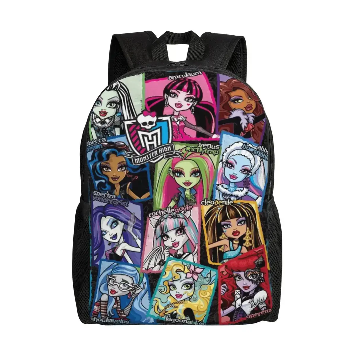 Monster High 2 Unisex Waterproof Student Backpack - 17-in Laptop Compatible, Adjustable Shoulder Straps, Zipper Closure, Ideal for Daily School Commutes & Back-to-School
