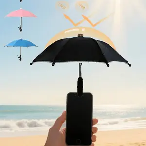 Portable Phone Holder Umbrella, Waterproof Anti-Glare Parasol, UV Protection Mini Umbrella, Sun Parasol Umbrella, Travel Essential, Fitness & Study Accessory