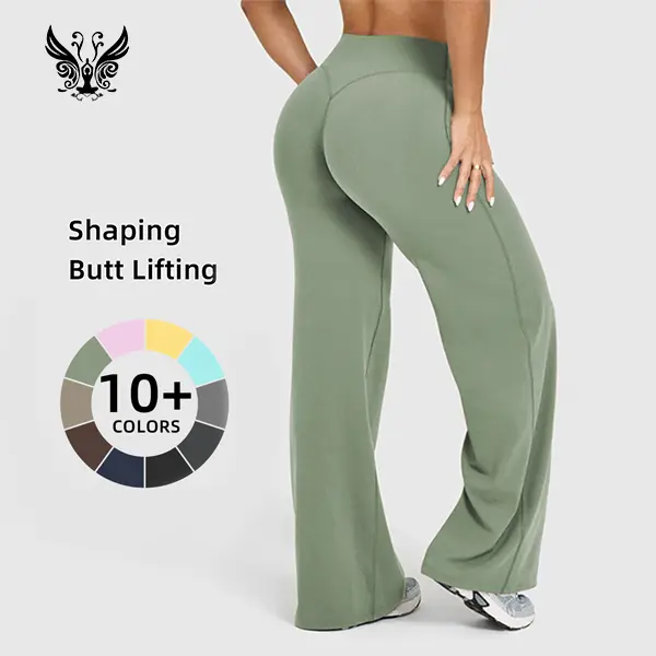 YIZHEN Women's High-Rise Wide Leg Athletic Joggers - Drawstring Baggy Flex Stretch Gym Clothes, Breathable Fashion Apparel Garments for Fitness, Casual Wear