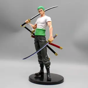24CM One Piece Roronoa Zoro Action Figure Double-End Model Anime Figure Collectible Ornament Doll Toy Head Interchangeable Gifts