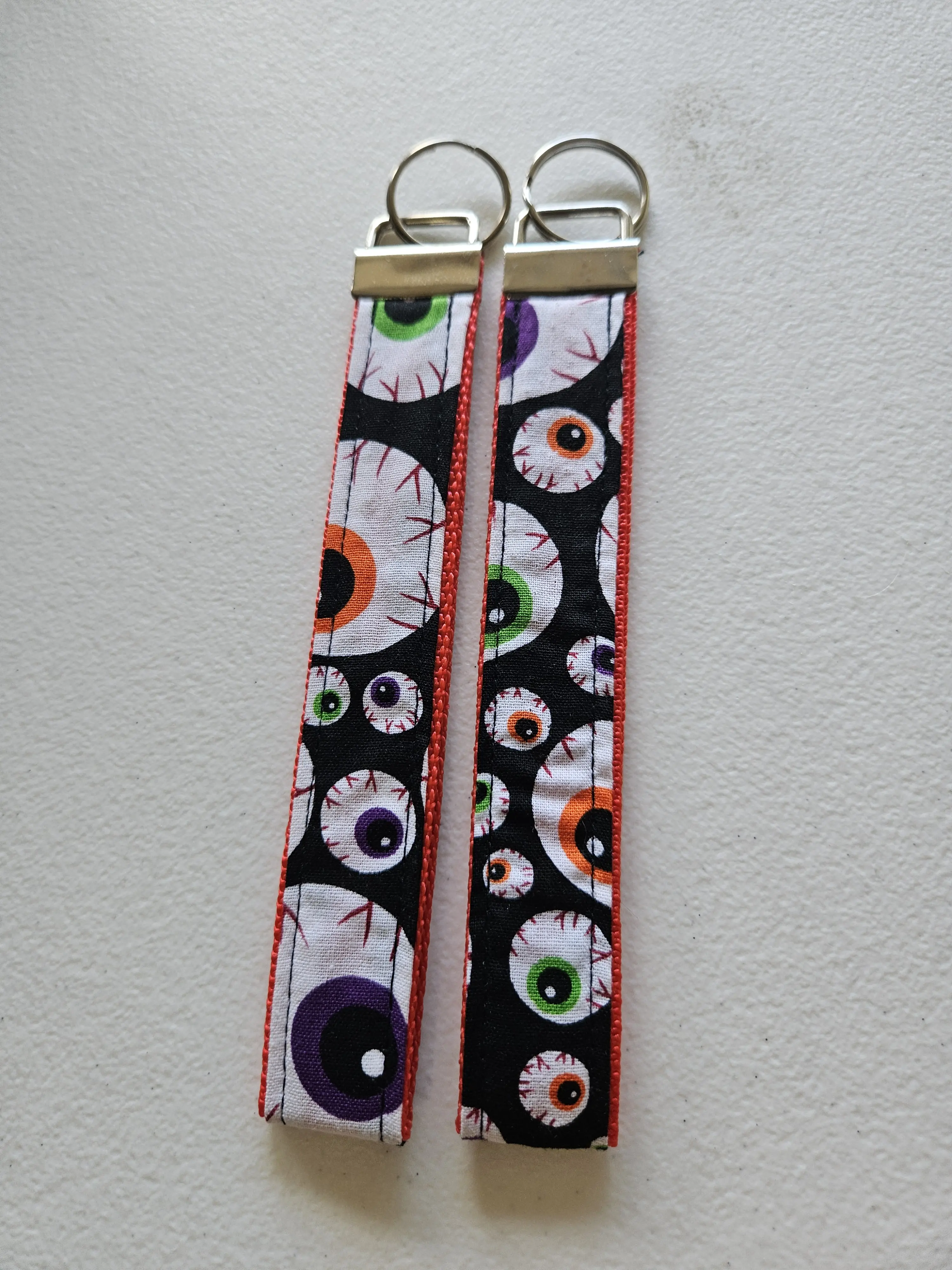 Handmade Eyeball Fabric Key Fob Wristlet | Wrist Keychain | Key Ring Holder | Cotton Wrist Strap | Cute Keychain | Gift for Her