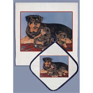 Pipsqueak Productions  Rottweiler Dish Towel And Pot Holder Set