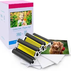 KP108 Photo Paper Ink Cartridge Canon SELPHY CP1500 CP1300 CP1200 CP900 CP800 Compact Printer Kit for KP-108IN RP-108，Ink and Paper (for 108 prints)