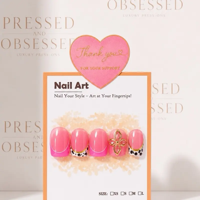 Pressed and obsessed pink nails