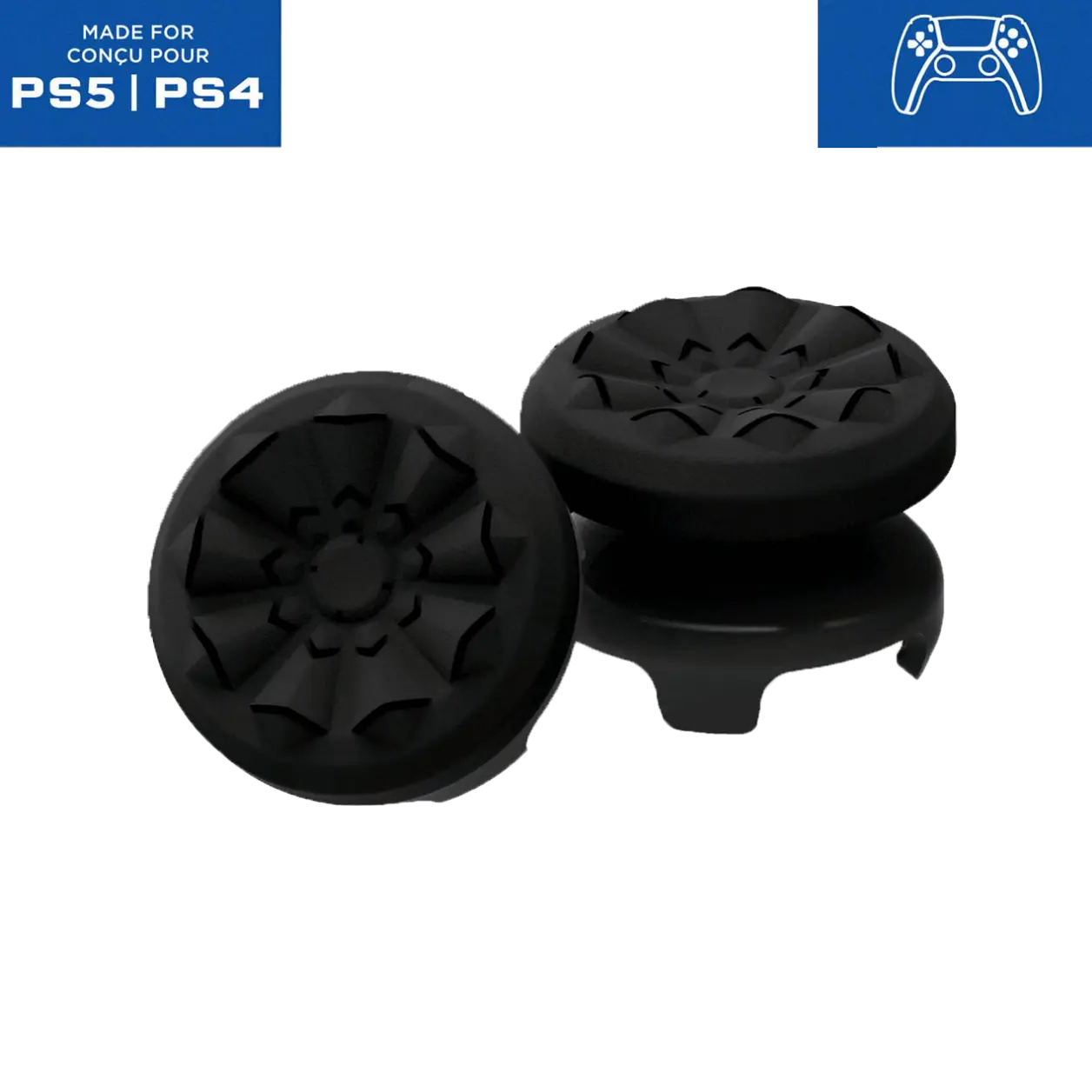 Professional Thumbstick Grips for Playstation 4 (PS4), Playstation 5 (PS5), Xbox Series X/S, Xbox One, Xbox One X/S Controller | 1 High-Rise, 1 Mid-Rise, Performance Grips for Playstation 5 / Xbox, (Not including Controller) Console Joystick Rubber Game
